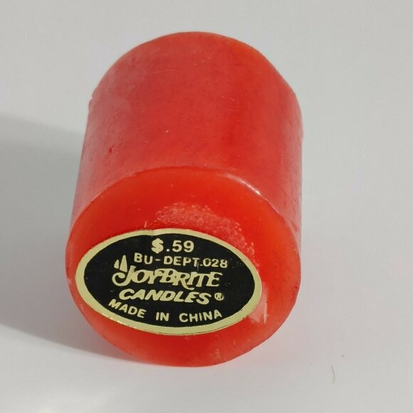 Hallmark Clear Glass Votive Tea Light Candle Holder With Joy Brite Red Candle - Picture 4 of 6